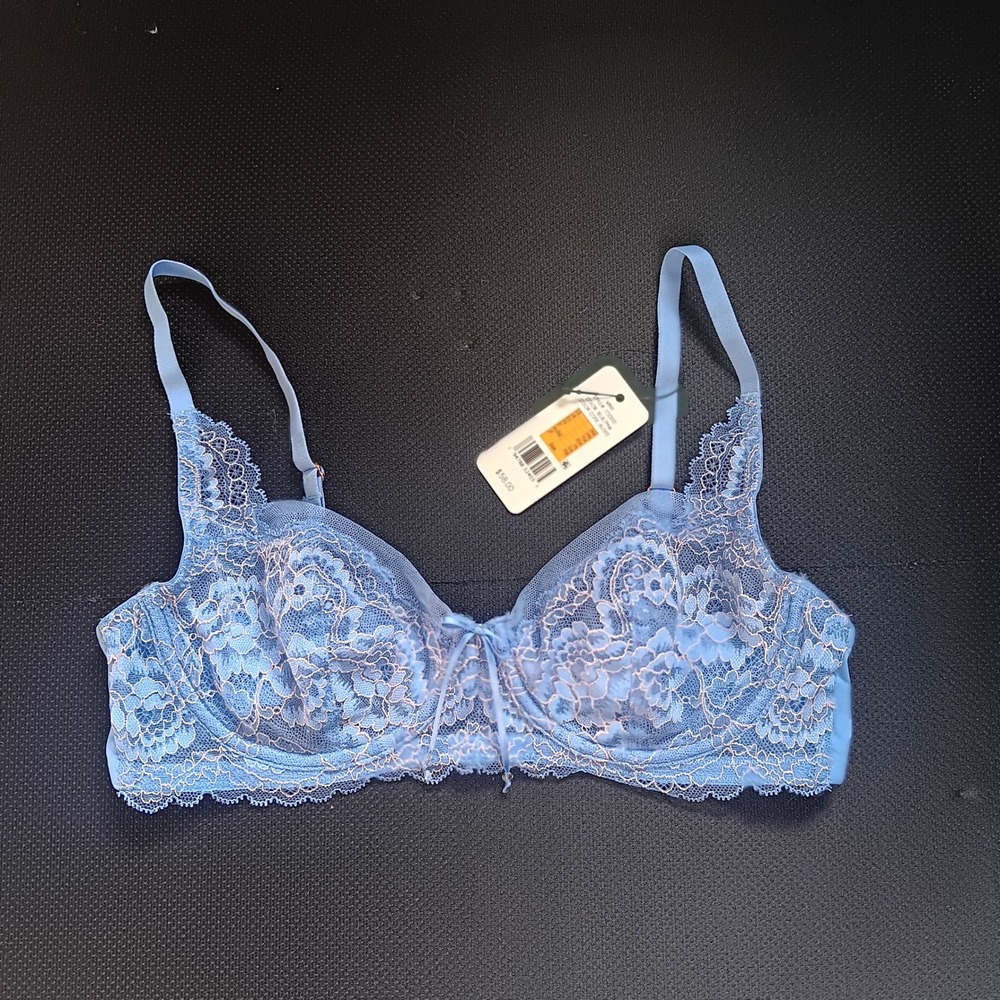 Skarlett Blue Balconette Bra Womens 34A Blue NWT Minx Lace Underwire 1733100